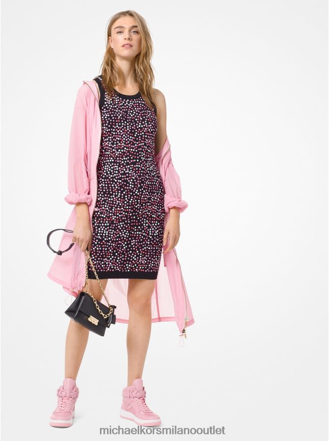 Michael Kors abito a canotta con paillettes floreali donne nero/rosa elettrico P06L0L192 vestiario