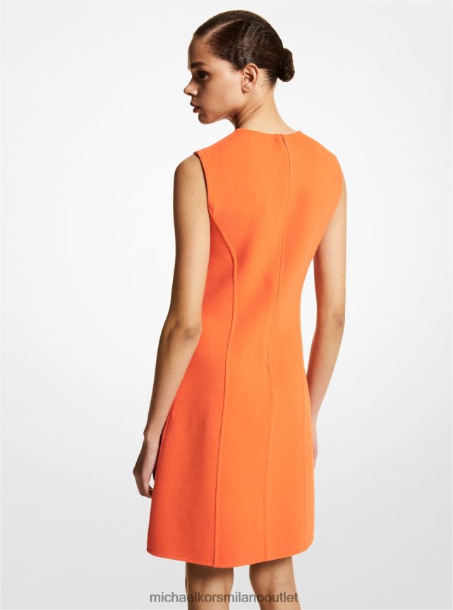 Michael Kors abito a trapezio della collezione in crêpe di lana stretch donne arancia P06L0L3637 vestiario