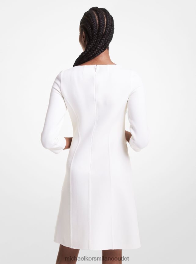 Michael Kors abito a trapezio della collezione in crêpe di lana stretch donne bianco P06L0L3617 vestiario
