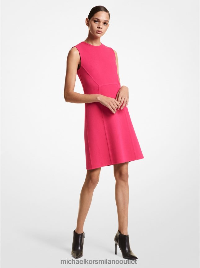 Michael Kors abito a trapezio della collezione in crêpe di lana stretch donne fucsia P06L0L3638 vestiario