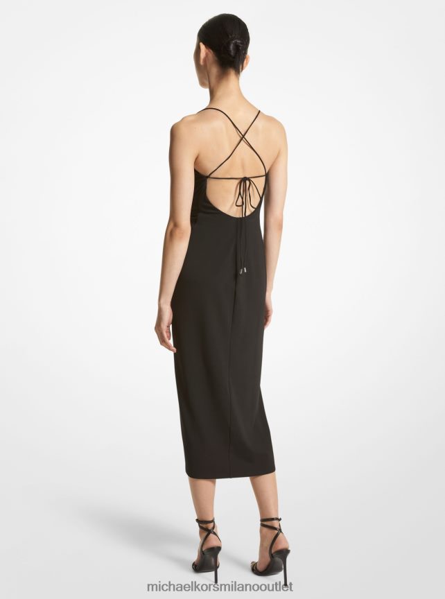 Michael Kors abito arricciato della collezione in jersey stretch opaco donne nero P06L0L3385 vestiario