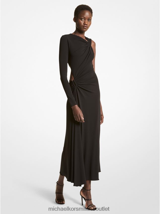 Michael Kors abito asimmetrico della collezione in jersey stretch opaco donne nero P06L0L3599 vestiario