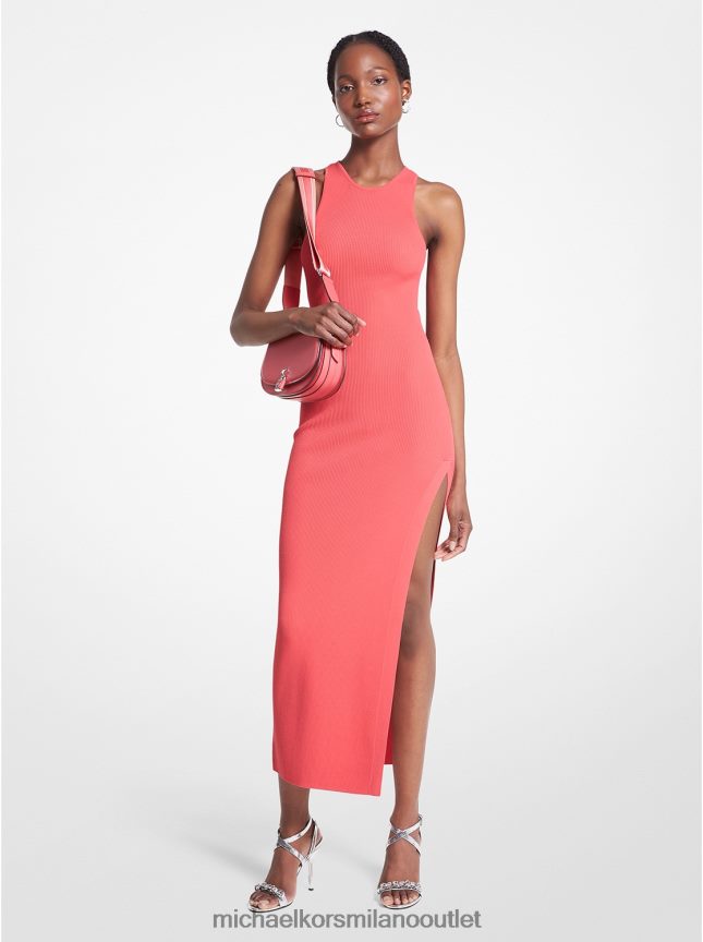 Michael Kors abito canotta in maglia stretch a costine donne geranio P06L0L1 vestiario