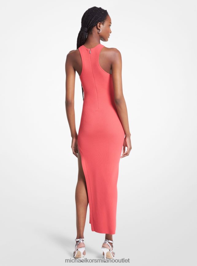 Michael Kors abito canotta in maglia stretch a costine donne geranio P06L0L1 vestiario