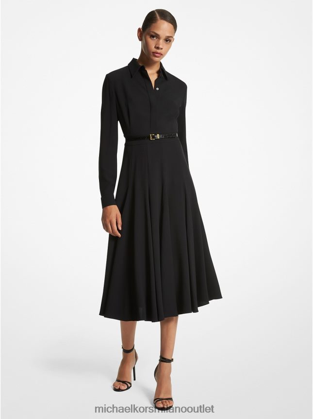 Michael Kors abito chemisier della collezione in crêpe zibellino donne nero P06L0L3390 vestiario