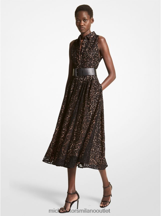 Michael Kors abito chemisier in pizzo floreale della collezione donne nero P06L0L3646 vestiario