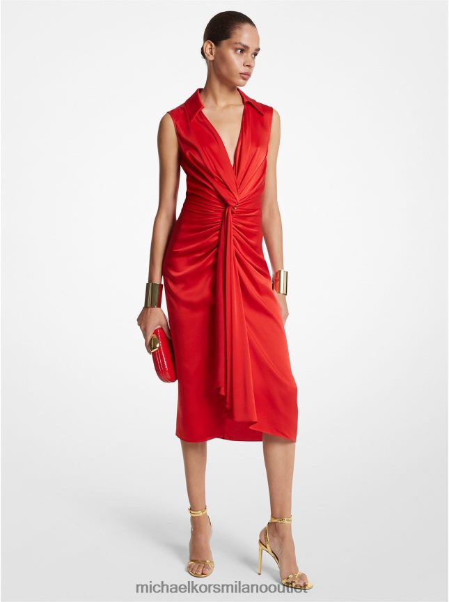 Michael Kors abito chemisier senza maniche in charmeuse di raso della collezione donne papavero P06L0L3479 vestiario