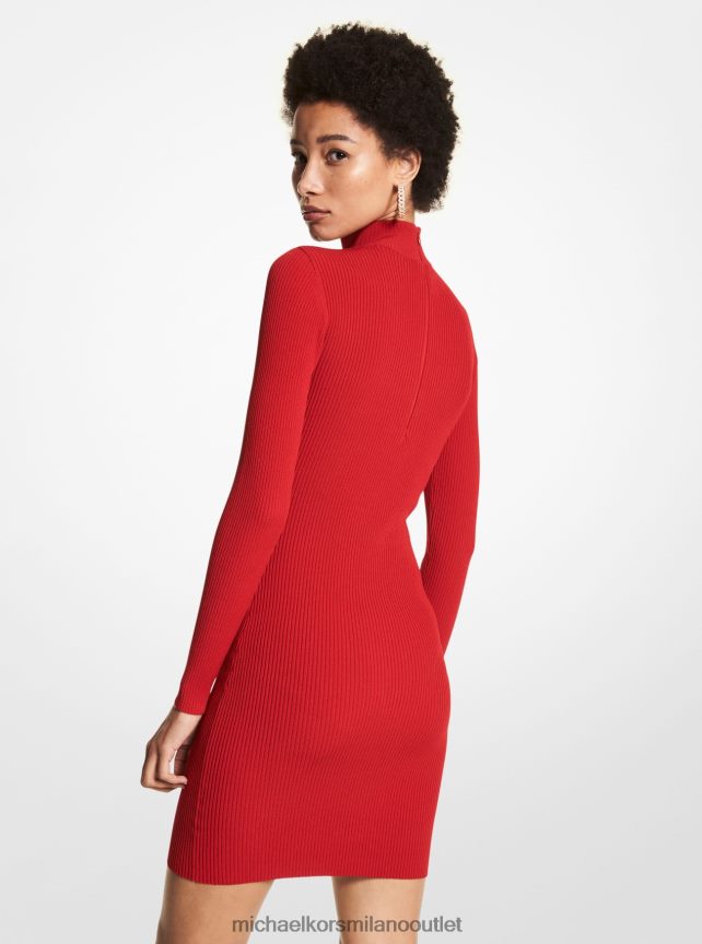 Michael Kors abito cutout in viscosa stretch a costine donne cremisi P06L0L151 vestiario