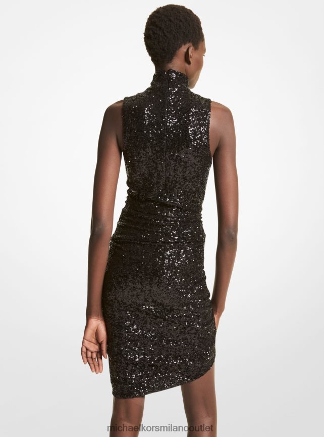 Michael Kors abito di collezione in tulle stretch ricamato con paillette donne nero P06L0L3589 vestiario