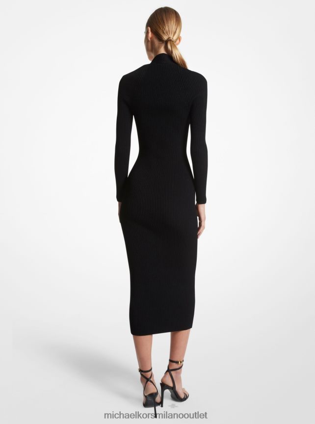 Michael Kors abito di collezione in viscosa stretch a coste donne nero P06L0L3389 vestiario