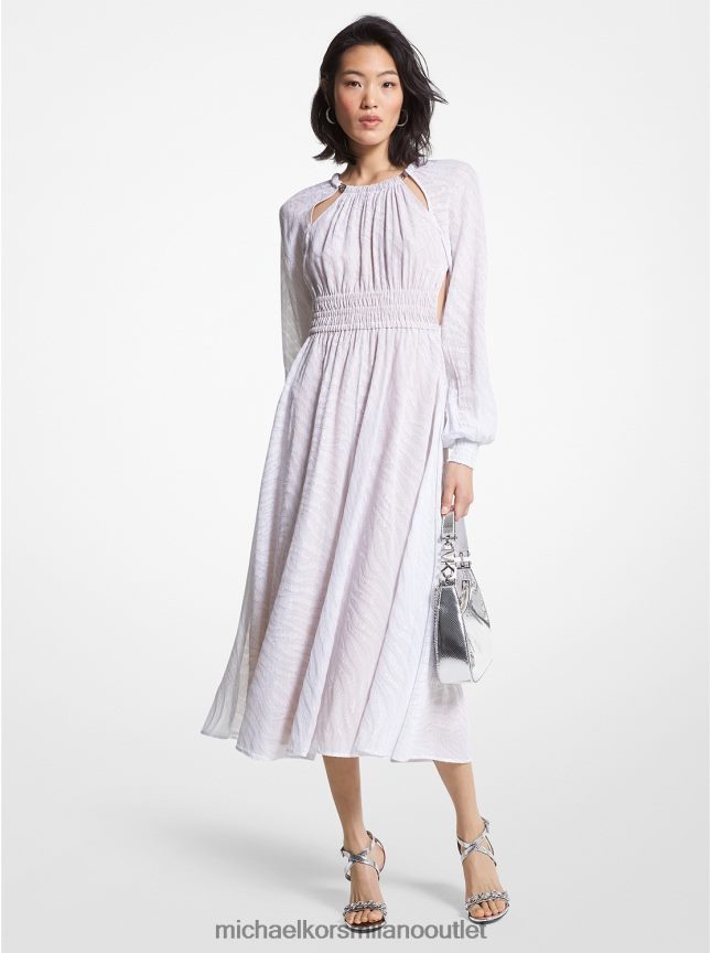 Michael Kors abito in fil coupé zebrato metallizzato donne bianco P06L0L54 vestiario