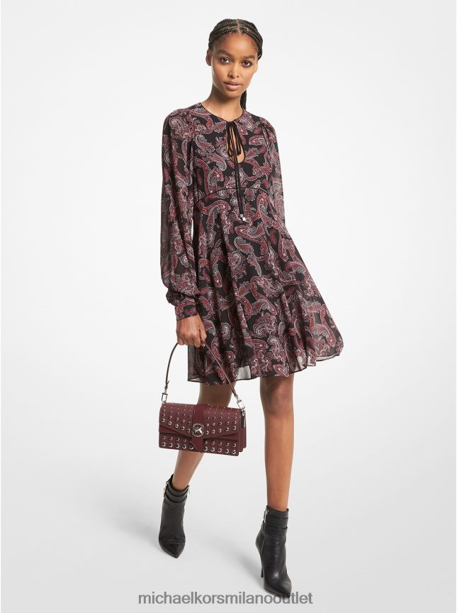 Michael Kors abito in georgette con motivo cachemire donne royalpink P06L0L108 vestiario