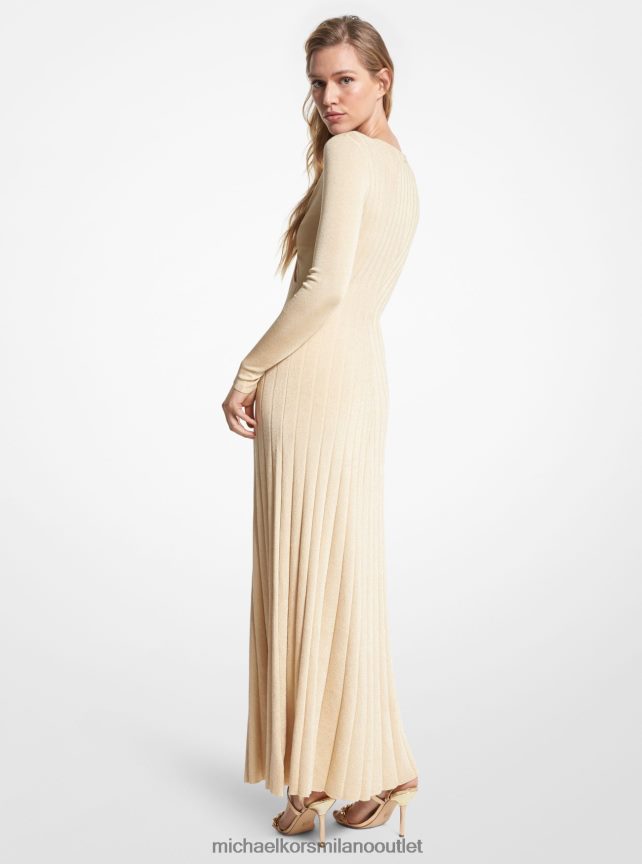 Michael Kors maxi abito ad anelli in maglia elasticizzata metallizzata donne oro P06L0L42 vestiario