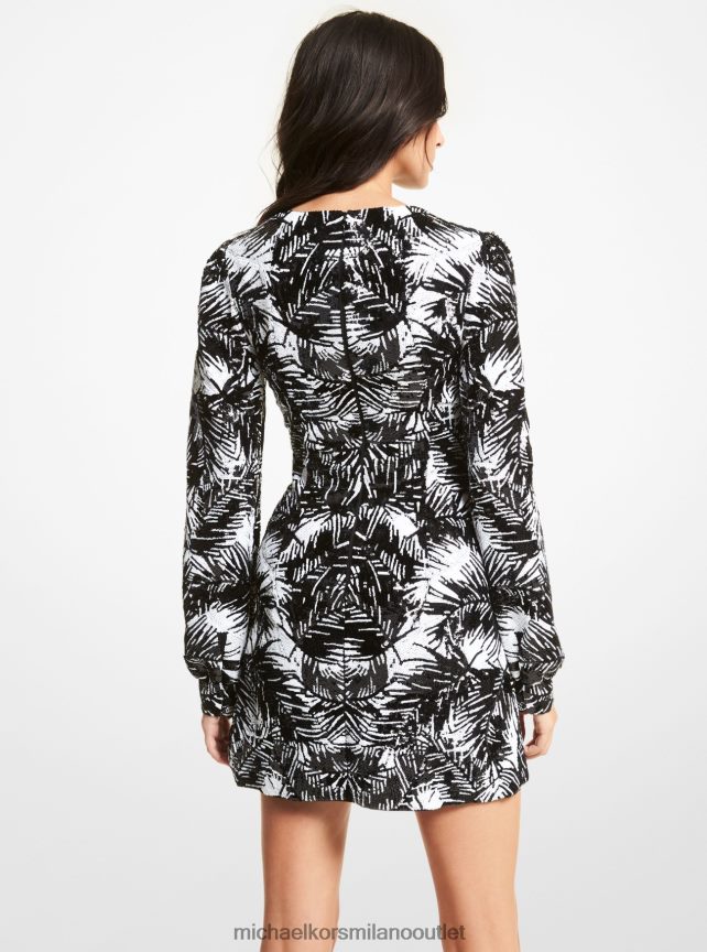 Michael Kors miniabito in tulle con paillettes a palme donne nero P06L0L107 vestiario