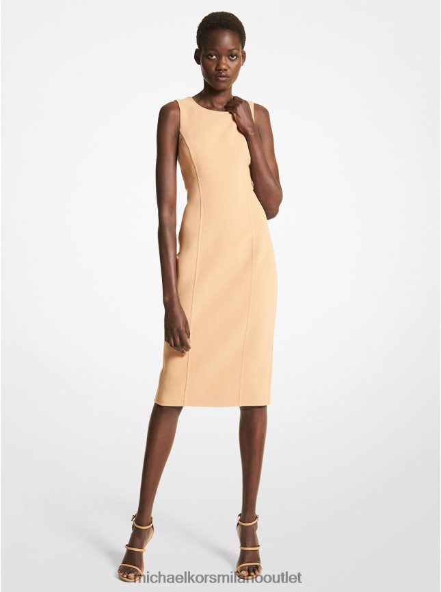 Michael Kors tubino di collezione in lana stretch donne cammello P06L0L3630 vestiario