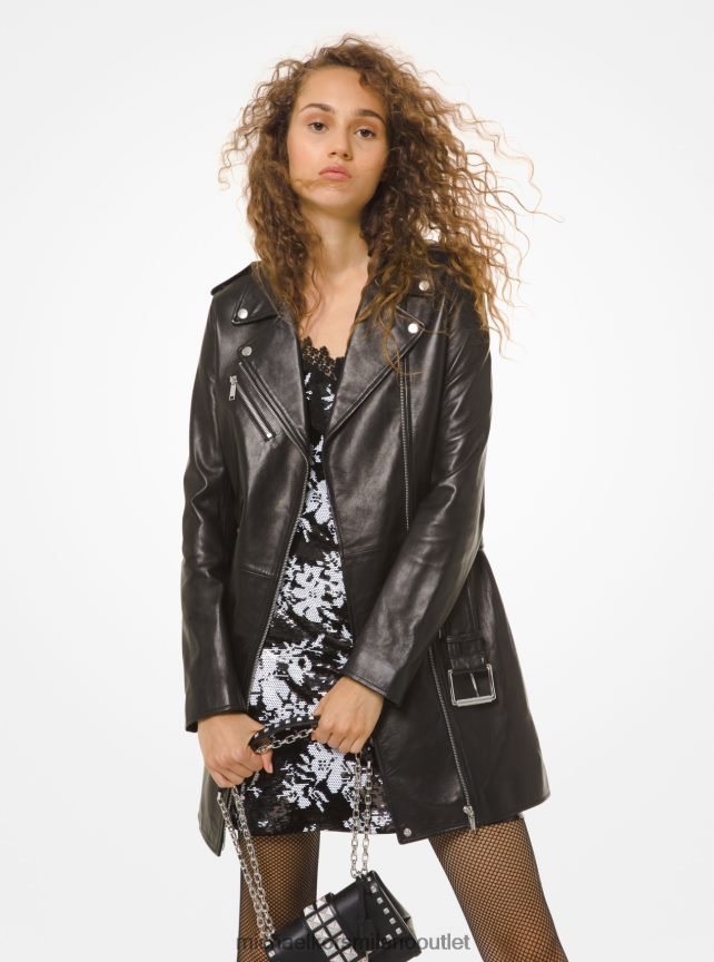 Michael Kors vestito da moto in pelle donne nero P06L0L186 vestiario