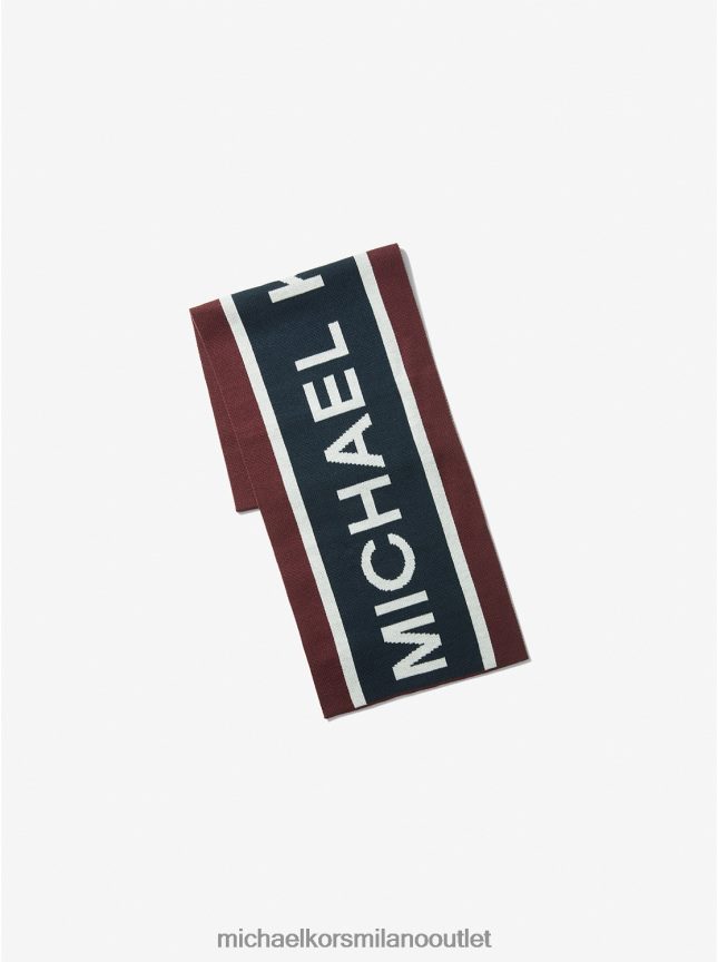 Michael Kors Set berretto e sciarpa in jacquard con logo uomini mezzanotte P06L0L3381 Accessori