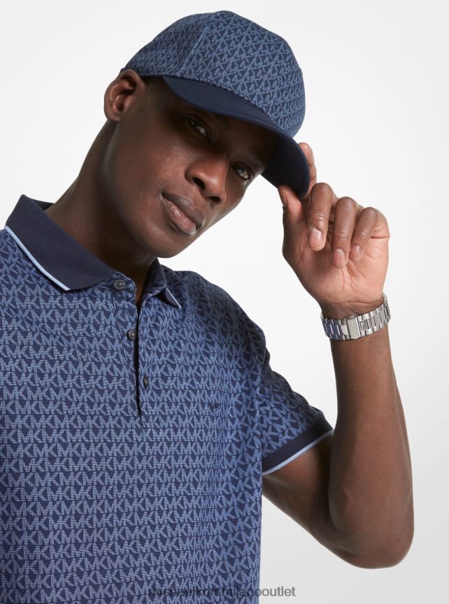 Michael Kors cappello da baseball in cotone con stampa logo uomini mezzanotte P06L0L3362 Accessori