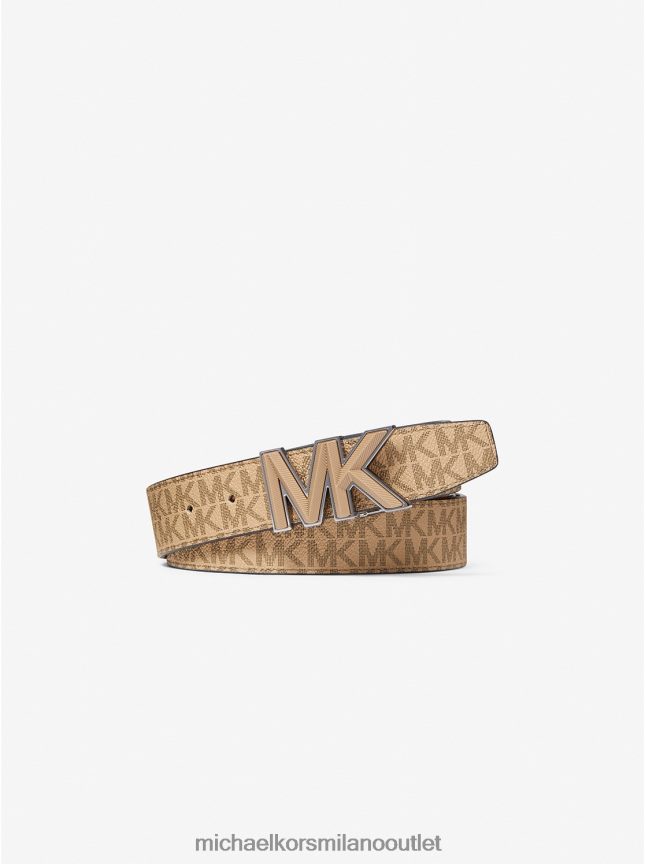 Michael Kors cintura con logo uomini combinazione di cammelli P06L0L3322 Accessori