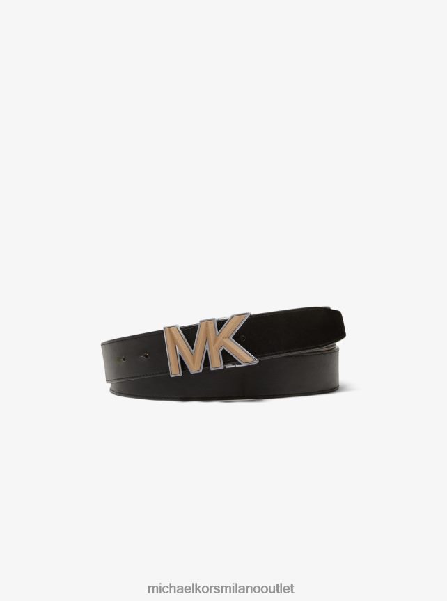 Michael Kors cintura in pelle con fibbia logo uomini cammello P06L0L3316 Accessori