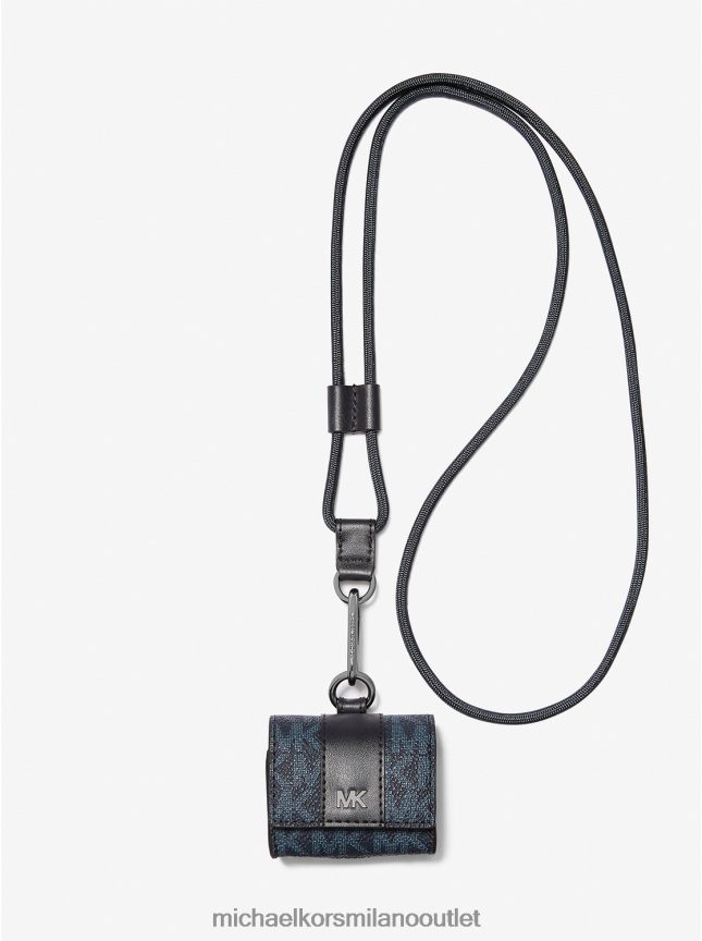Michael Kors Custodia con cordino con logo Hudson per Apple Airpods Pro uomini admrl/plblue P06L0L3355 Accessori