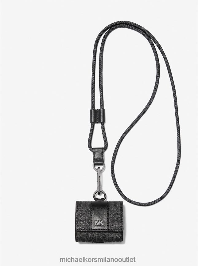Michael Kors Custodia con cordino con logo Hudson per Apple Airpods Pro uomini nero P06L0L3357 Accessori