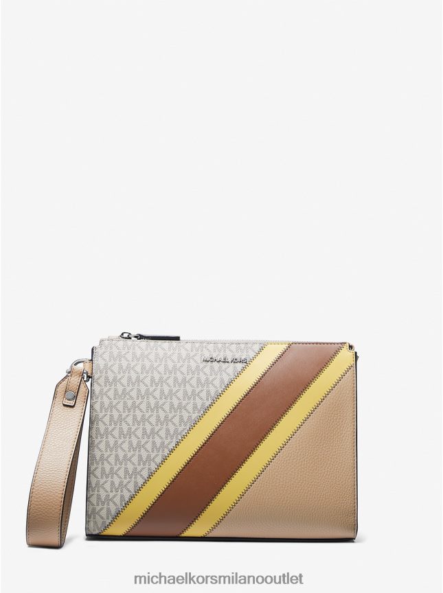 Michael Kors striscia con logo Cooper e cinturino in ecopelle uomini giallo P06L0L3341 Accessori