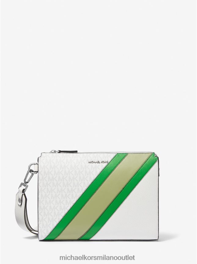 Michael Kors striscia con logo Cooper e cinturino in ecopelle uomini verde palma P06L0L3344 Accessori
