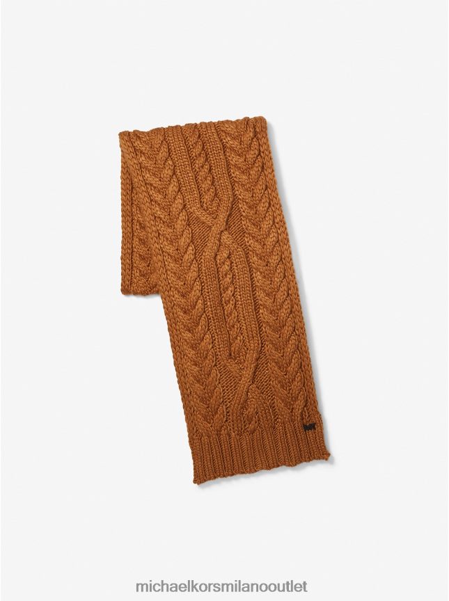 Michael Kors sciarpa lavorata a trecce uomini caramello P06L0L3378 Accessori