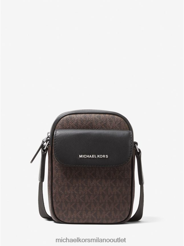 Michael Kors Borsa a tracolla per smartphone con logo Hudson uomini Marrone nero P06L0L3184 Accessori
