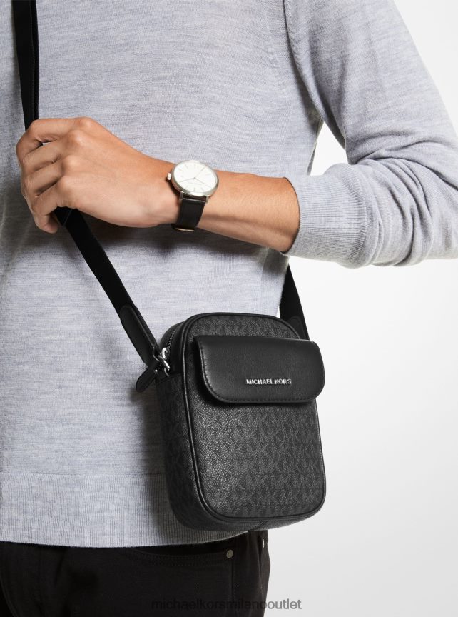 Michael Kors Borsa a tracolla per smartphone con logo Hudson uomini nero P06L0L3186 Accessori