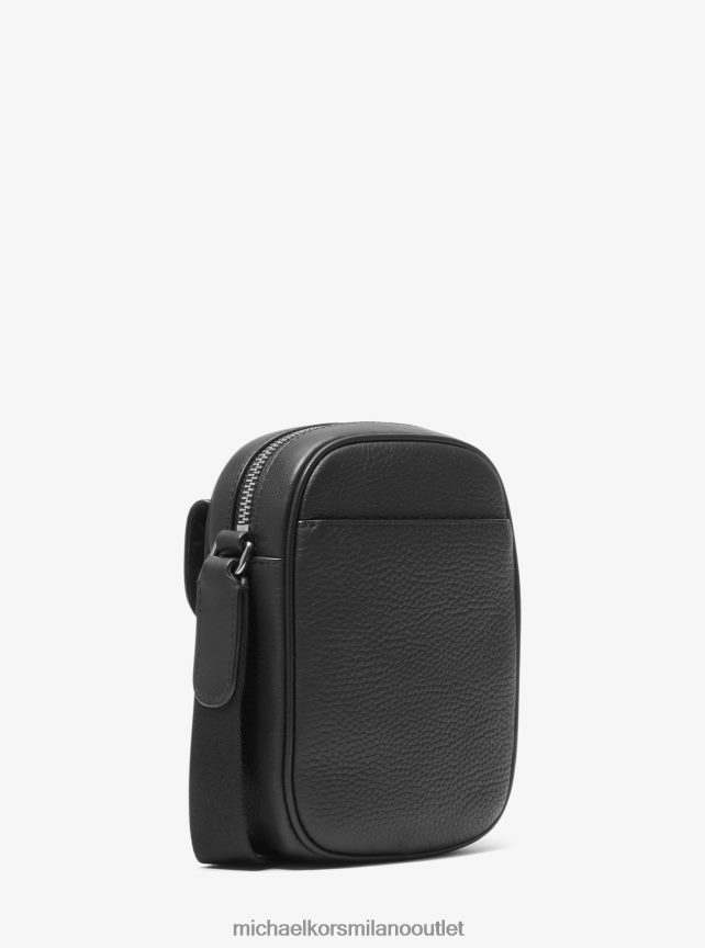 Michael Kors borsa a tracolla per smartphone in pelle martellata Hudson uomini nero P06L0L3187 Accessori