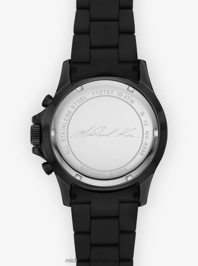Michael Kors Orologio everest oversize in tonalità nera e silicone uomini nero P06L0L3287 Accessori