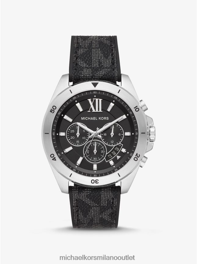 Michael Kors logo brecken oversize e orologio color argento uomini nero P06L0L3288 Accessori