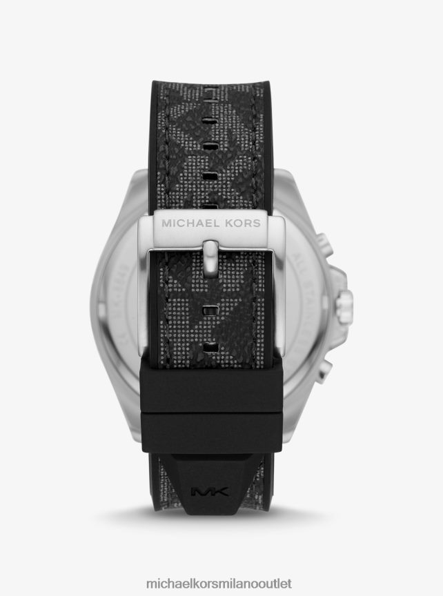 Michael Kors logo brecken oversize e orologio color argento uomini nero P06L0L3288 Accessori