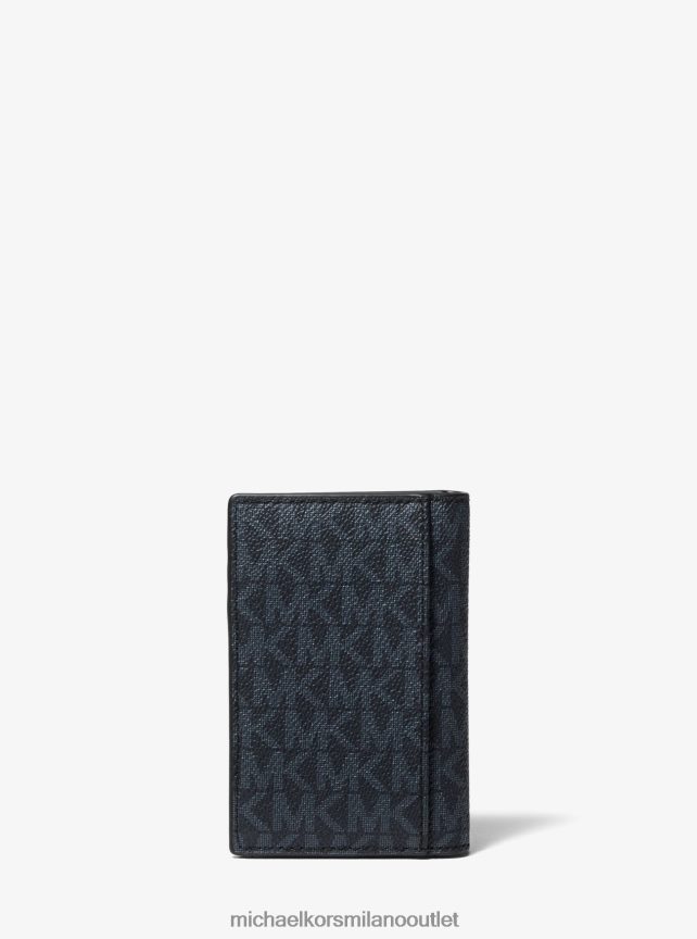 Michael Kors Porta carte bifold con logo Hudson uomini admrl/plblue P06L0L3255 Accessori