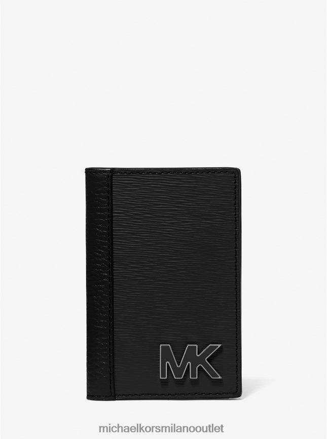 Michael Kors Porta carte in pelle Hudson uomini nero P06L0L3250 Accessori