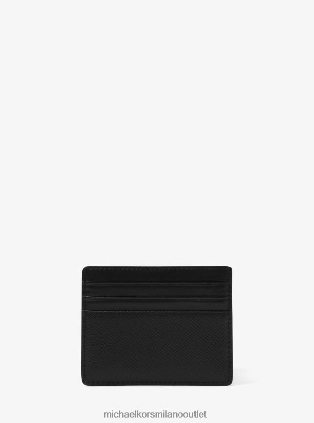 Michael Kors Portacarte alto Harrison in pelle a grana incrociata uomini nero P06L0L3242 Accessori