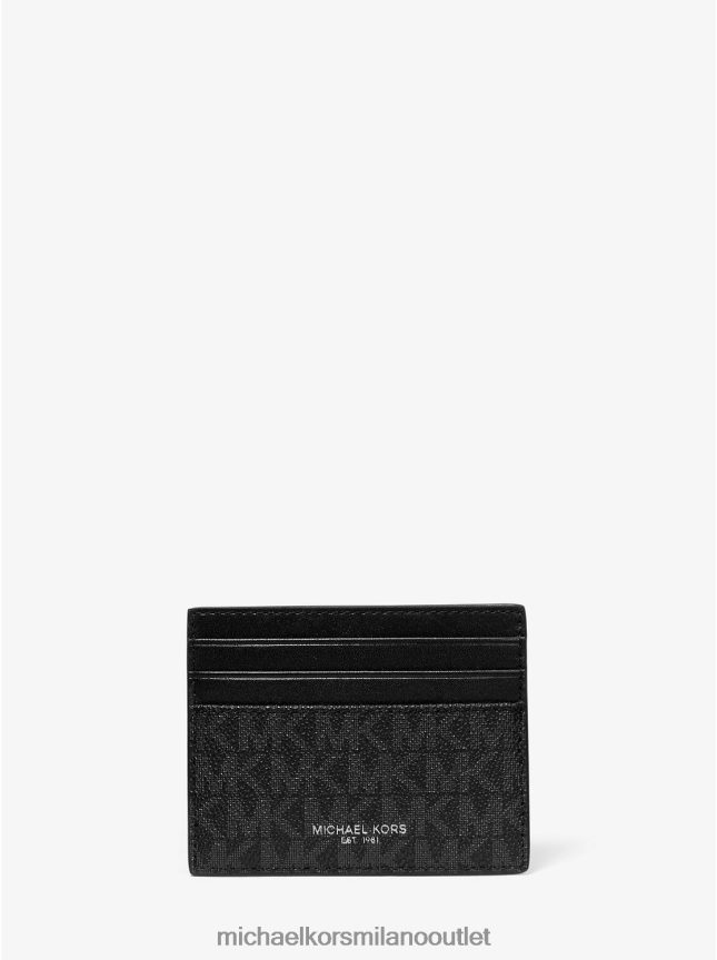 Michael Kors Portacarte alto con logo Greyson uomini nero P06L0L3252 Accessori