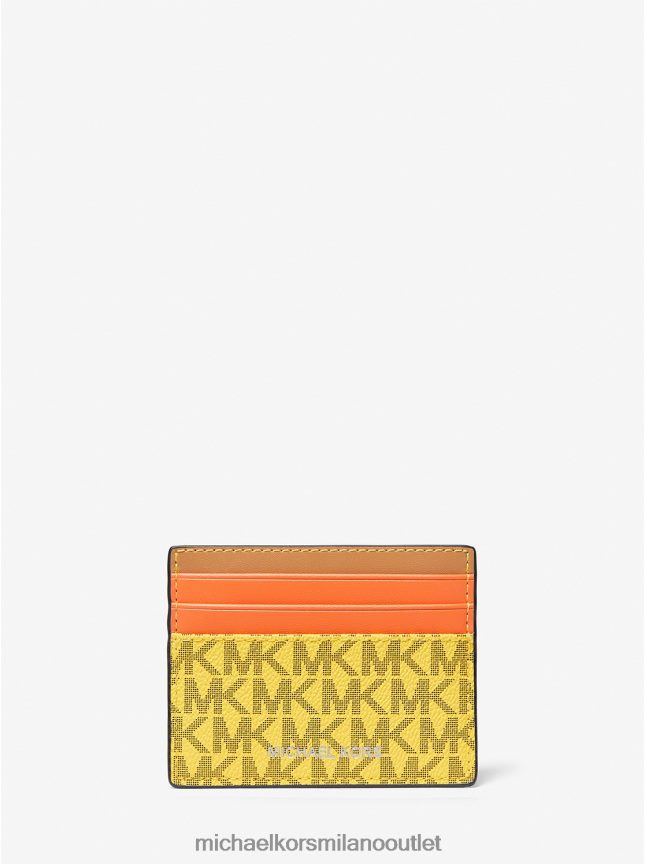 Michael Kors porta carte alto con logo Cooper uomini chino multi P06L0L3276 Accessori