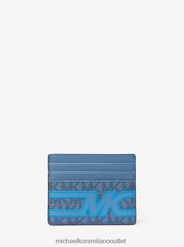 Michael Kors porta carte alto con logo grafico Cooper uomini denim multiplo P06L0L3267 Accessori
