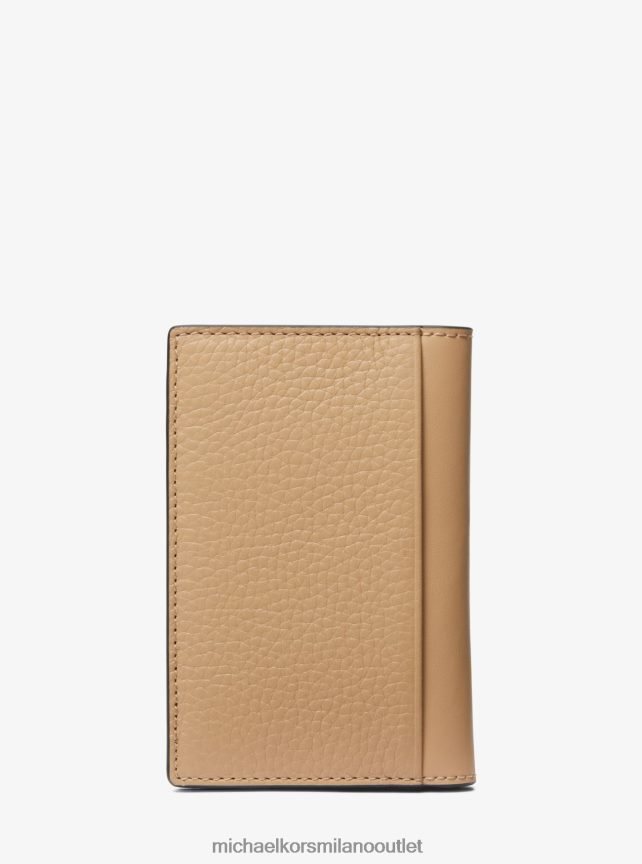Michael Kors porta carte di credito in pelle martellata Hudson uomini cammello P06L0L3246 Accessori