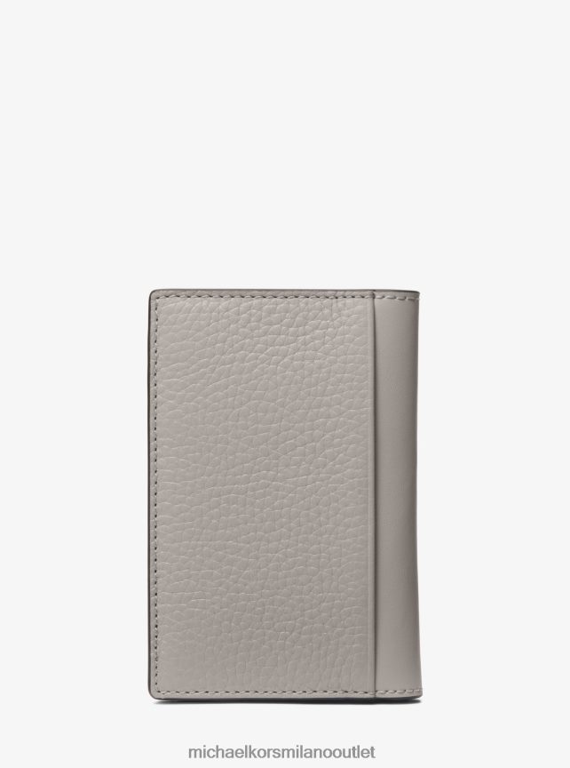 Michael Kors porta carte di credito in pelle martellata Hudson uomini grigio perla P06L0L3244 Accessori