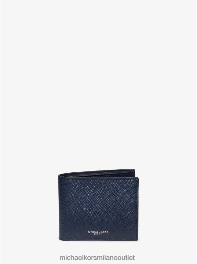 Michael Kors Portafoglio Harrison in pelle a grana incrociata con passcase uomini Marina Militare P06L0L3197 Accessori