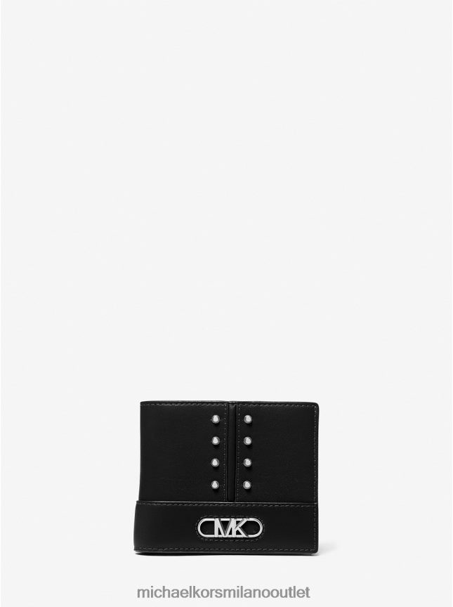 Michael Kors Portafoglio in pelle con borchie Astor uomini nero P06L0L3195 Accessori