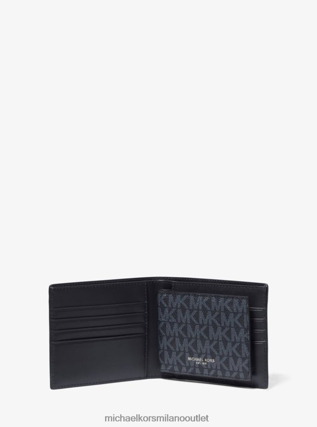 Michael Kors Portafoglio porta banconote con logo Harrison e portamonete uomini admrl/plblue P06L0L3219 Accessori