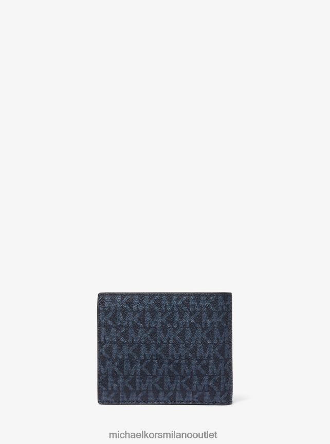 Michael Kors Portafoglio porta banconote con logo Hudson a righe uomini piscina P06L0L3208 Accessori