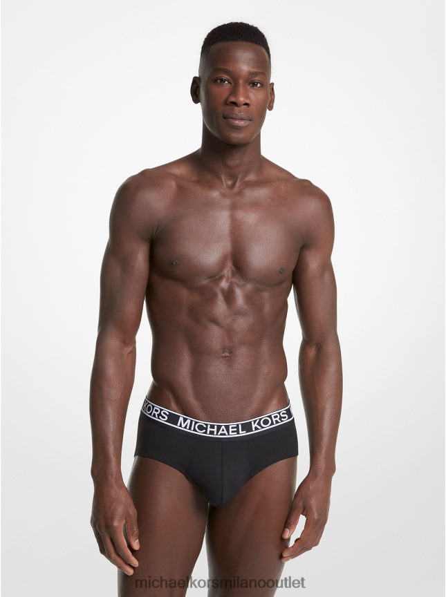 Michael Kors Confezione da 3 slip in nylon elasticizzato uomini nero P06L0L3176 vestiario