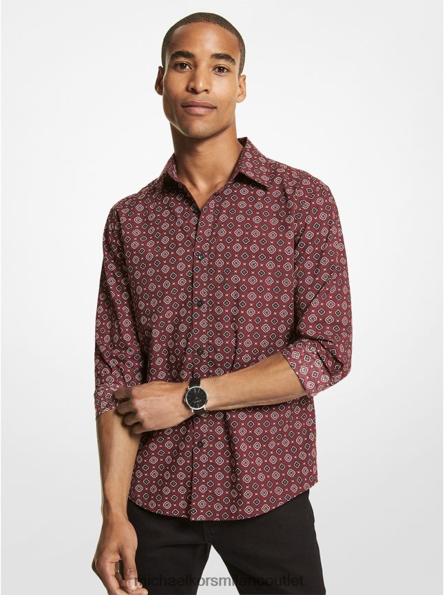 Michael Kors Camicia foulard in misto cotone uomini merlot P06L0L3125 vestiario