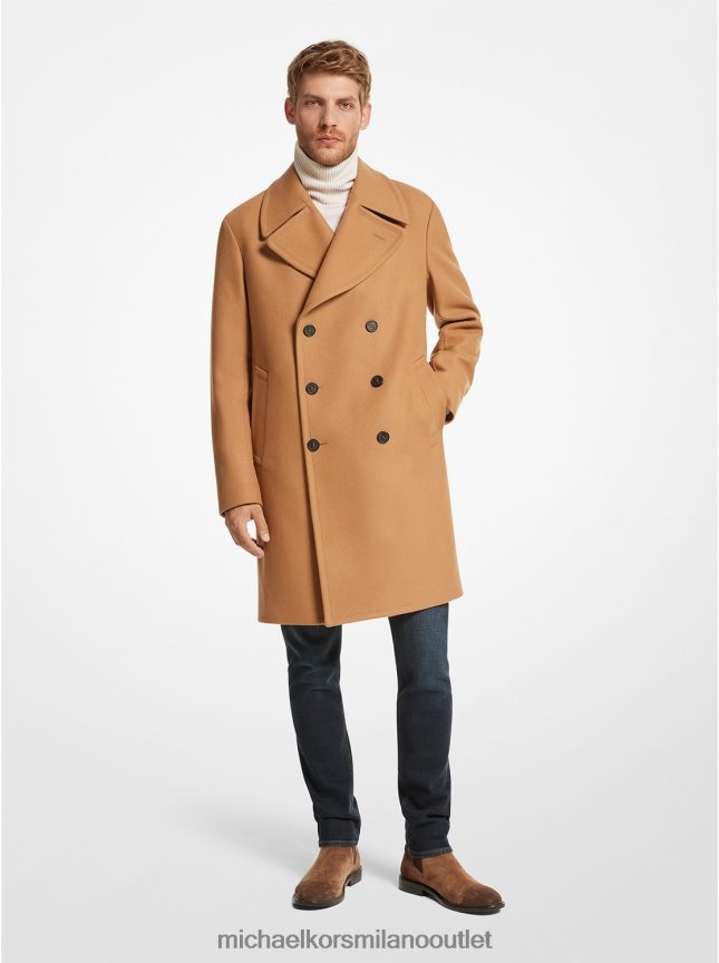 Michael Kors Cappotto doppiopetto in misto lana uomini cammello P06L0L2850 vestiario